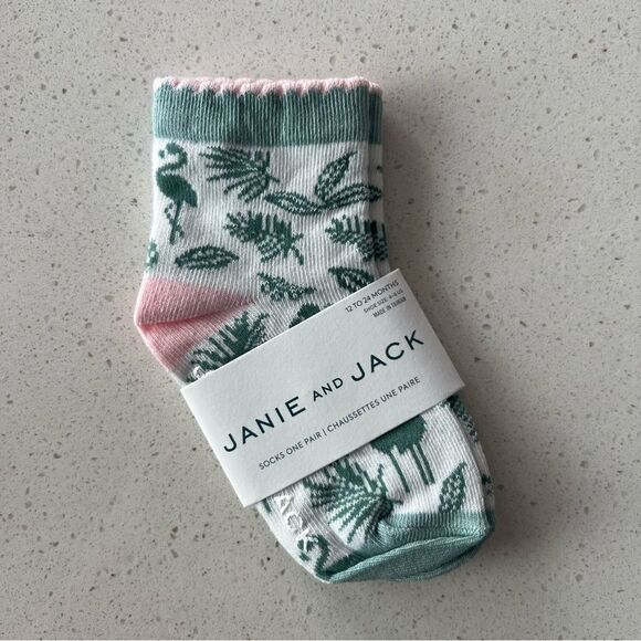 Janie and Jack Other - JANIE AND JACK ⭐️ Flamingo Palm Socks White 12-24 Months